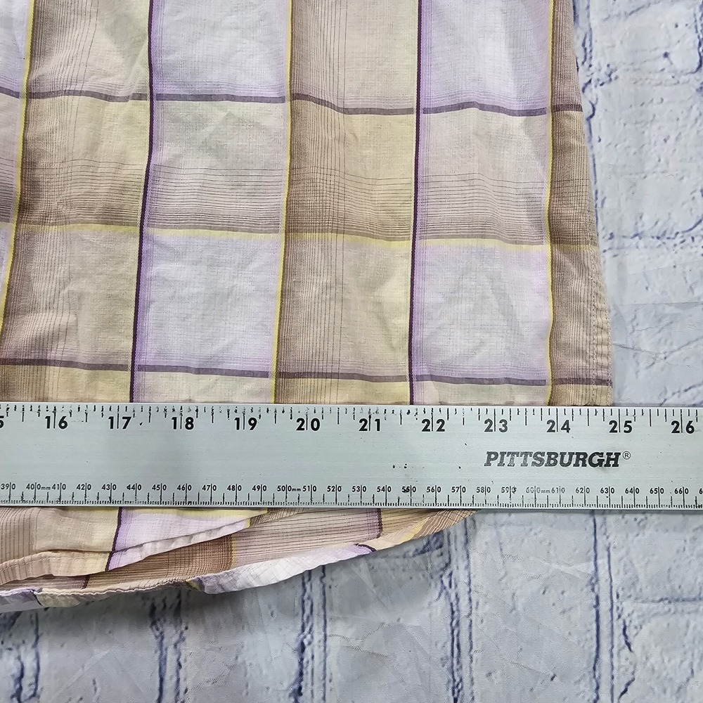 Sean John Shirt MENS SZ XXL Beige Purple Plaid Button Up Short Sleeve Y2K Diddy - Picture 3 of 11